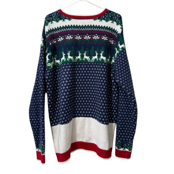 Holiday‎ Time Ugly Christmas Sweater Wolf Knit Holiday Party Office Fantasy 2x - Picture 2 of 10